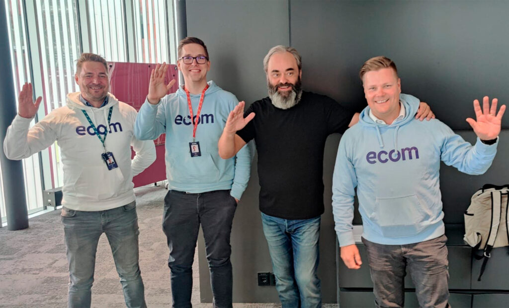 Sami Peräsaari, Juha Merilä, Olli Keskinen ja Mikko Ruoho Ecom-päivässä